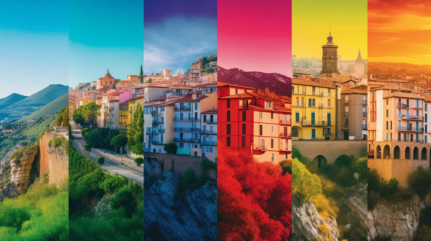 A montage of different towns in Spain